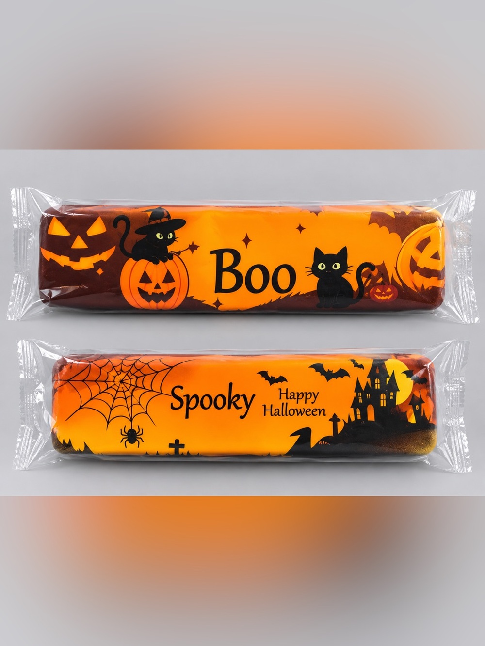 Halloween Slow Rise Butter Squishy Bar – Orange Boo & Spooky Designs